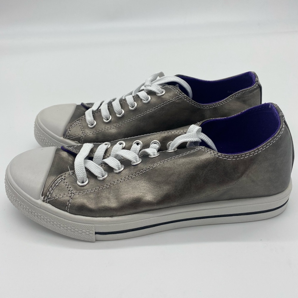 Miley Cyrus Metallic Silver Classic Sneakers